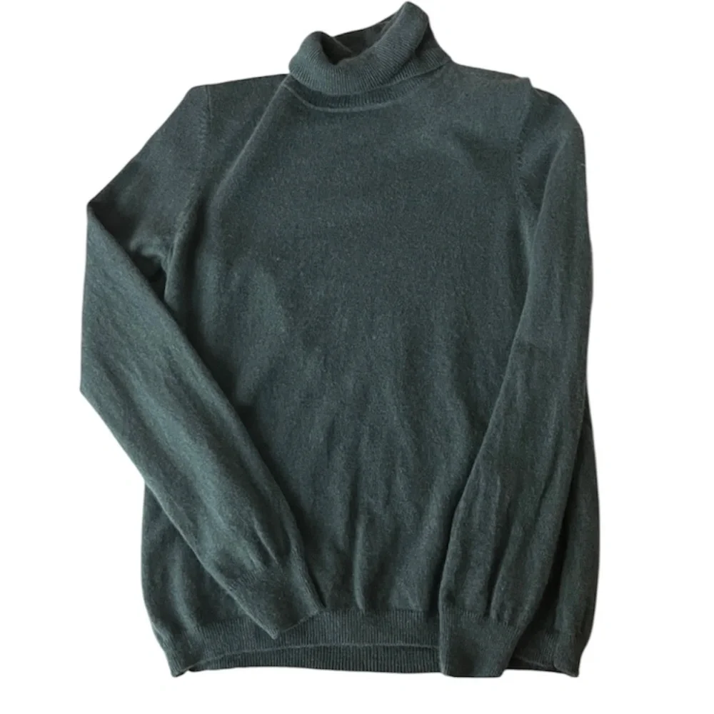 Talbots Large Cashmere Turtleneck Sweater Green